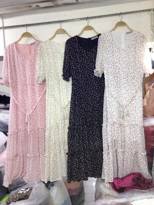 Summer Floral Print Half Sleeves Dresses